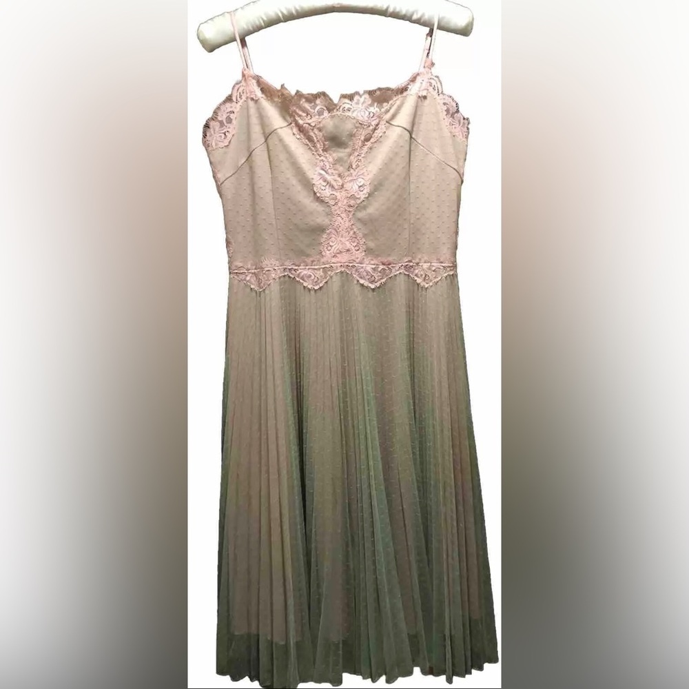 NWT Betsey Johnson Dress Pink Green Lace Med